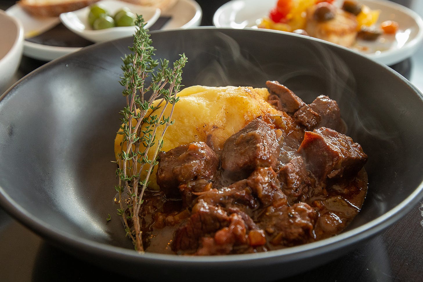 The piping hot Beef Bourguignon at Va Bene in Parnell.